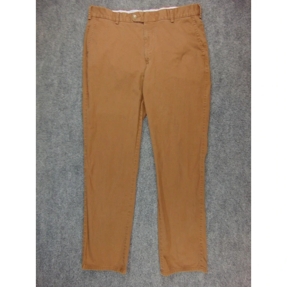 Peter Millar Chino Pants Mens 35x31 Brown Solid Preppy Golf Luxury Casual‎